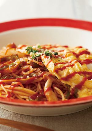 オムレツ＋パスタでオムパスタ-レシピのメイン写真