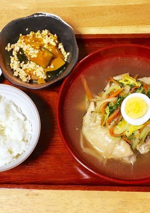 手羽先の塩醬油風味スープ定食-レシピのメイン写真