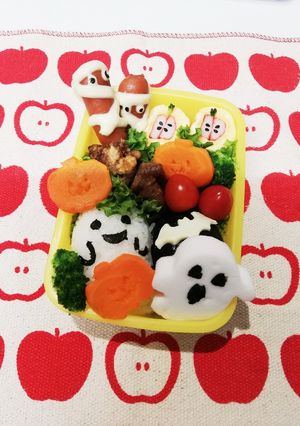 ハロウィン簡単おばけキャラ弁-レシピのメイン写真
