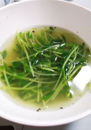豆苗のスープ-レシピのメイン写真