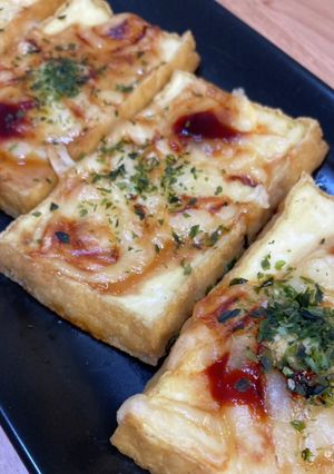 簡単★厚揚げチーズ焼き 焼肉のたれ風味-レシピのメイン写真