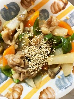 レンジ甘辛炒め味豚こま大根青椒肉絲風-レシピのメイン写真