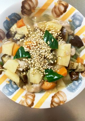 さっぱり和風あん&豚こまのせドーム蒸-レシピのメイン写真