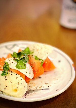 即席　ちぎりバジルのカプレーゼ-レシピのメイン写真