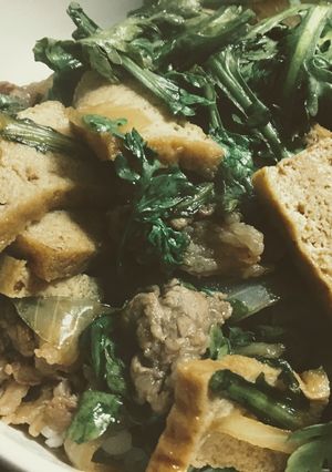 春菊を楽しむ、SUKIYAKI丼-レシピのメイン写真