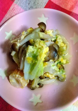 ちくわ・しめじ・白菜の卵とじ-レシピのメイン写真