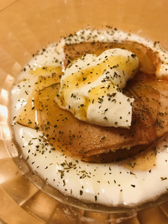 スライスリンゴのはちみつヨーグルト-レシピのメイン写真