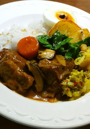 SB赤缶カレールウで昔のうちの味を再現-レシピのメイン写真