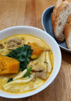 かぼちゃとほうれん草の豆乳カレー-レシピのメイン写真