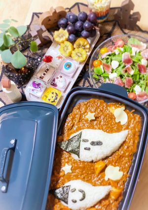 ハロウィンに！簡単ホットプレートカレー-レシピのメイン写真