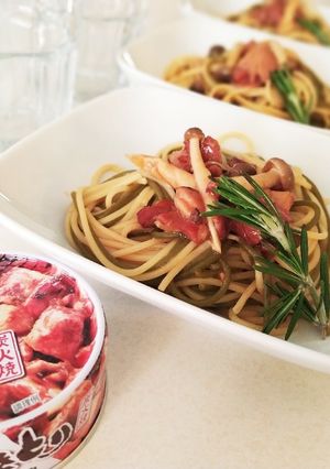やきとり缶でパスタ-レシピのメイン写真