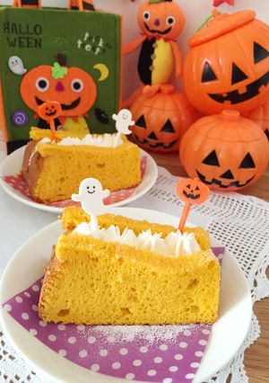 かぼちゃのシフォンケーキ☆クリームサンド-レシピのメイン写真