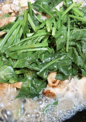 鉄分たっぷり!牡蠣とほうれん草炒め-レシピのメイン写真