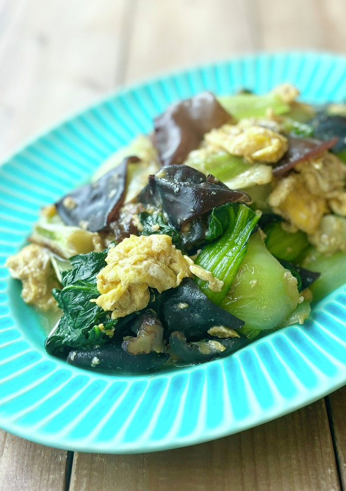 簡単♪きくらげと青梗菜の卵炒め（中華風）-レシピのメイン写真