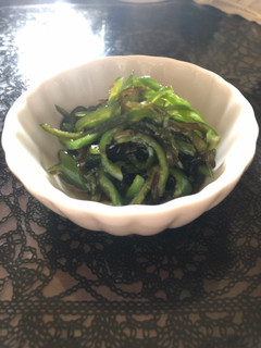 【簡単おつまみ】ピーマンの塩昆布和え-レシピのメイン写真