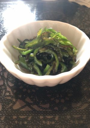 【簡単おつまみ】ピーマンの塩昆布和え-レシピのメイン写真