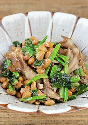 きのことほうれん草の納豆和え-レシピのメイン写真