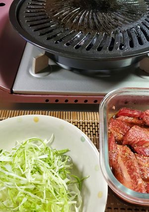 焼き肉と千切りキャベツ-レシピのメイン写真