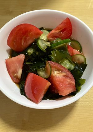 トマト🍅ときゅうり🥒わかめの簡単✨酢の物-レシピのメイン写真