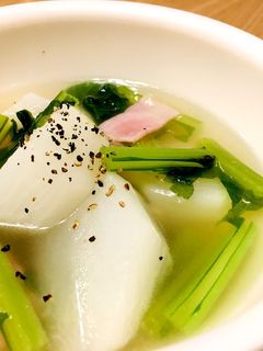 簡単!◆かぶとベーコンの中華風スープ-レシピのメイン写真