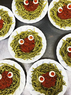ハロウィンおばけパスタ-レシピのメイン写真