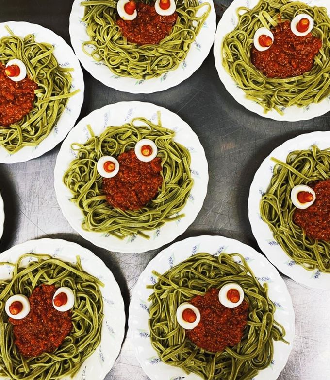 ハロウィンおばけパスタ-レシピのメイン写真