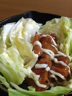 スキレットで作る焼き鳥缶キャベツ焼き-レシピのメイン写真