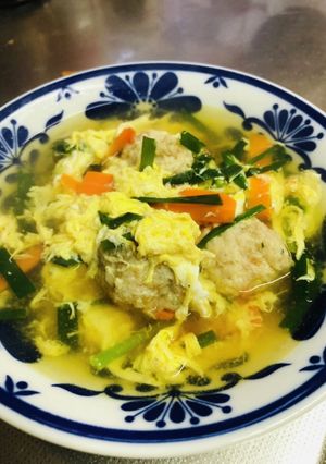 ニラ卵鶏団子スープ-レシピのメイン写真