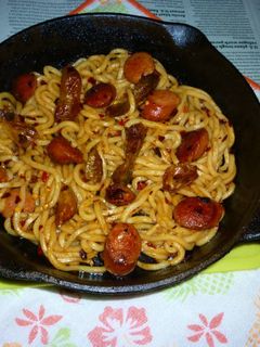 イシスキでペペロンチーノ風焼きうどん-レシピのメイン写真