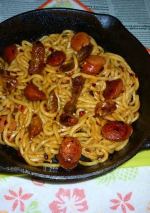 イシスキでペペロンチーノ風焼きうどん-レシピのメイン写真