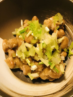 毎日の納豆●水菜の茎でシャキシャキと-レシピのメイン写真