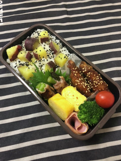 男子高校生弁当★88 さつま芋ご飯弁当-レシピのメイン写真