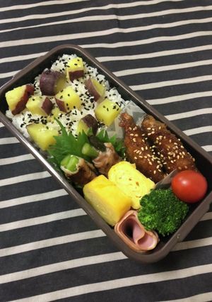 男子高校生弁当★88 さつま芋ご飯弁当-レシピのメイン写真