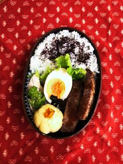 ハロウィンぽい?牛カツ弁当-レシピのメイン写真