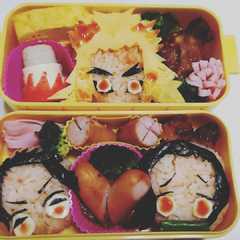 鬼滅の刃無限列車編煉獄炭治郎ねずこ弁当-レシピのメイン写真