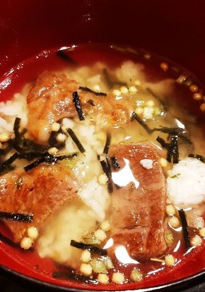 【男の大雑把料理】うまい肉の茶漬け-レシピのメイン写真