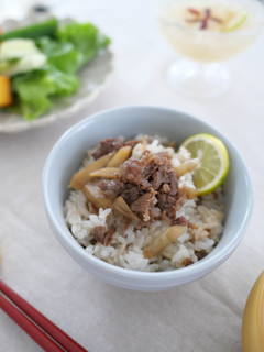 牛肉とごぼうの混ぜごはん-レシピのメイン写真