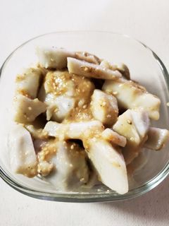 里芋のレンチン胡麻味噌絡め-レシピのメイン写真