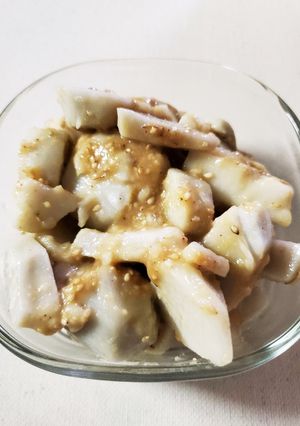 里芋のレンチン胡麻味噌絡め-レシピのメイン写真