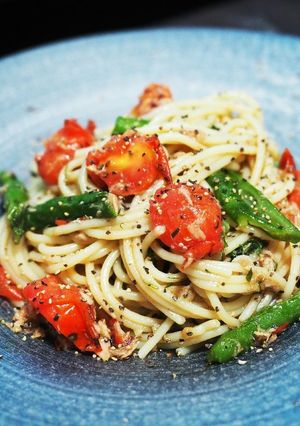 ツナとトマトの冷製パスタ-レシピのメイン写真