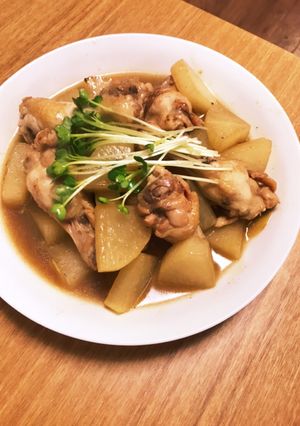 大根と手羽元の照り照り煮-レシピのメイン写真