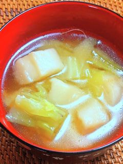 お麩とキャベツの味噌汁-レシピのメイン写真