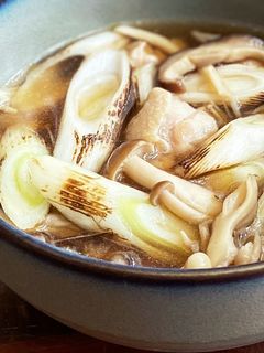 焼きネギと鶏肉*和風きのこスープ-レシピのメイン写真