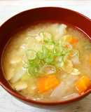 打ち豆と根菜のおみそ汁　【ＪＡ福井県】