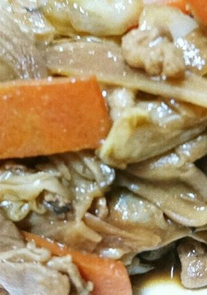 豚こま肉とキャベツの赤味噌炒め-レシピのメイン写真
