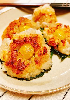 秋の味覚☆蓮根とぎんなんの大葉焼き-レシピのメイン写真