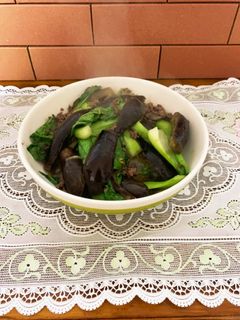 茄子とチンゲン菜の和風ひき肉餡掛け-レシピのメイン写真