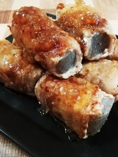 豚肉巻き蒟蒻ステーキ❤きざみ玉ねぎソース-レシピのメイン写真