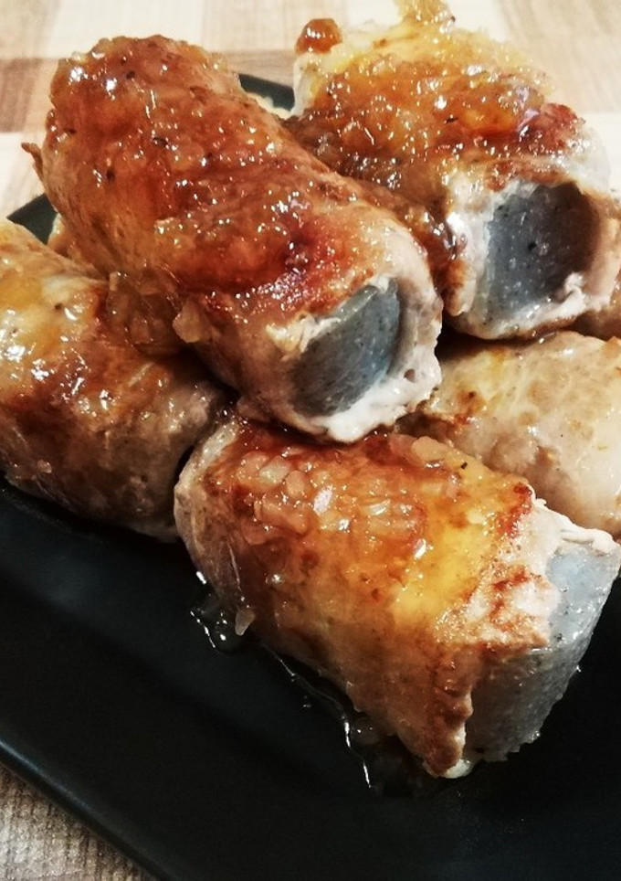 豚肉巻き蒟蒻ステーキ❤きざみ玉ねぎソース-レシピのメイン写真