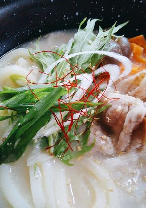 こなべっちでも安定の味♪ごま豆乳うどん！-レシピのメイン写真